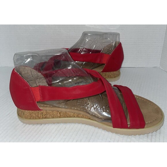 Cloudwalkers Sandals Women’s 12W‎ Red Comfort Walking Shoes Summer Travel Casual - Picture 7 of 14